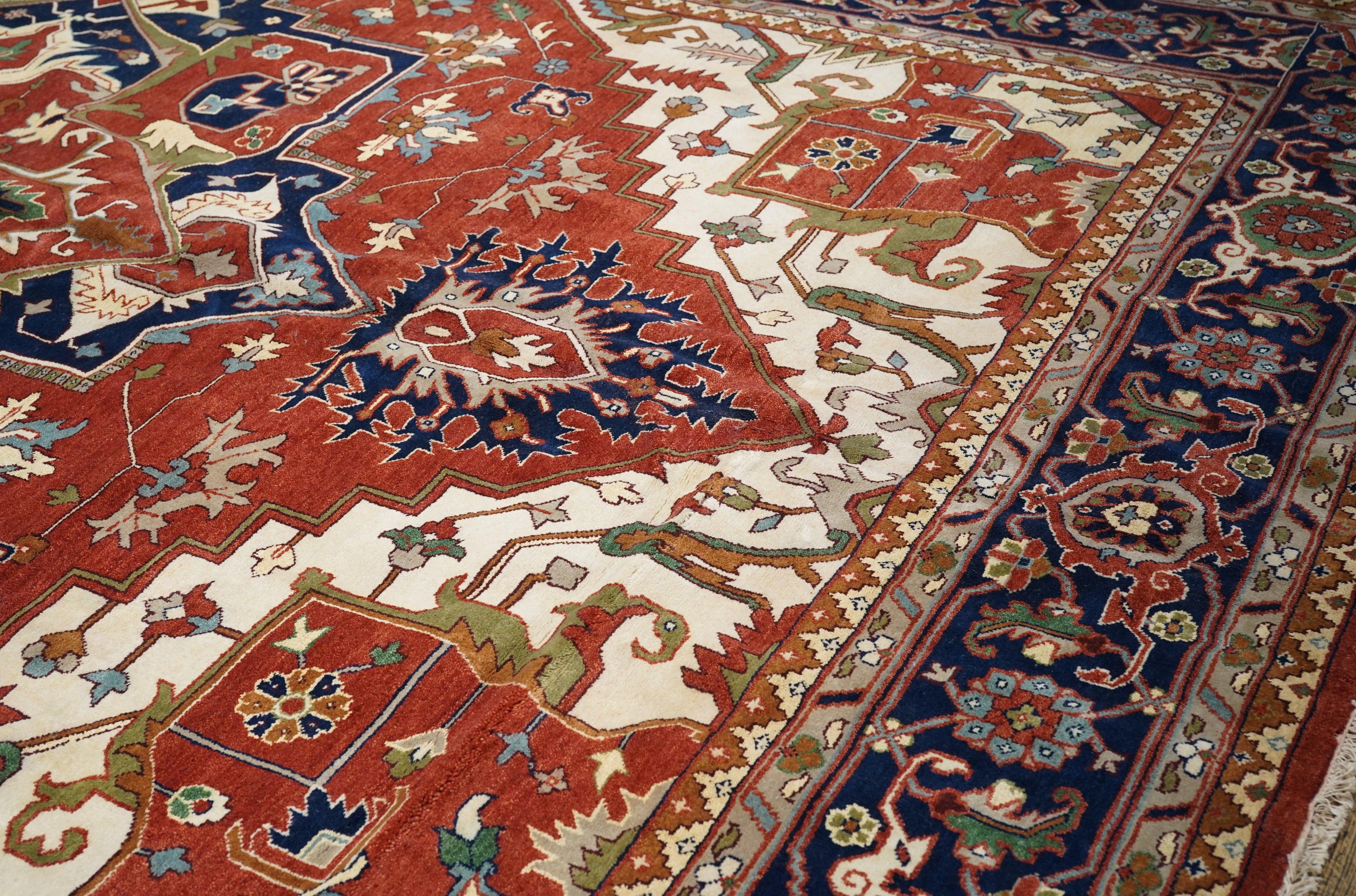 Indo Heriz-Teppich 11'9'' x 17'8'' (Wolle) im Angebot