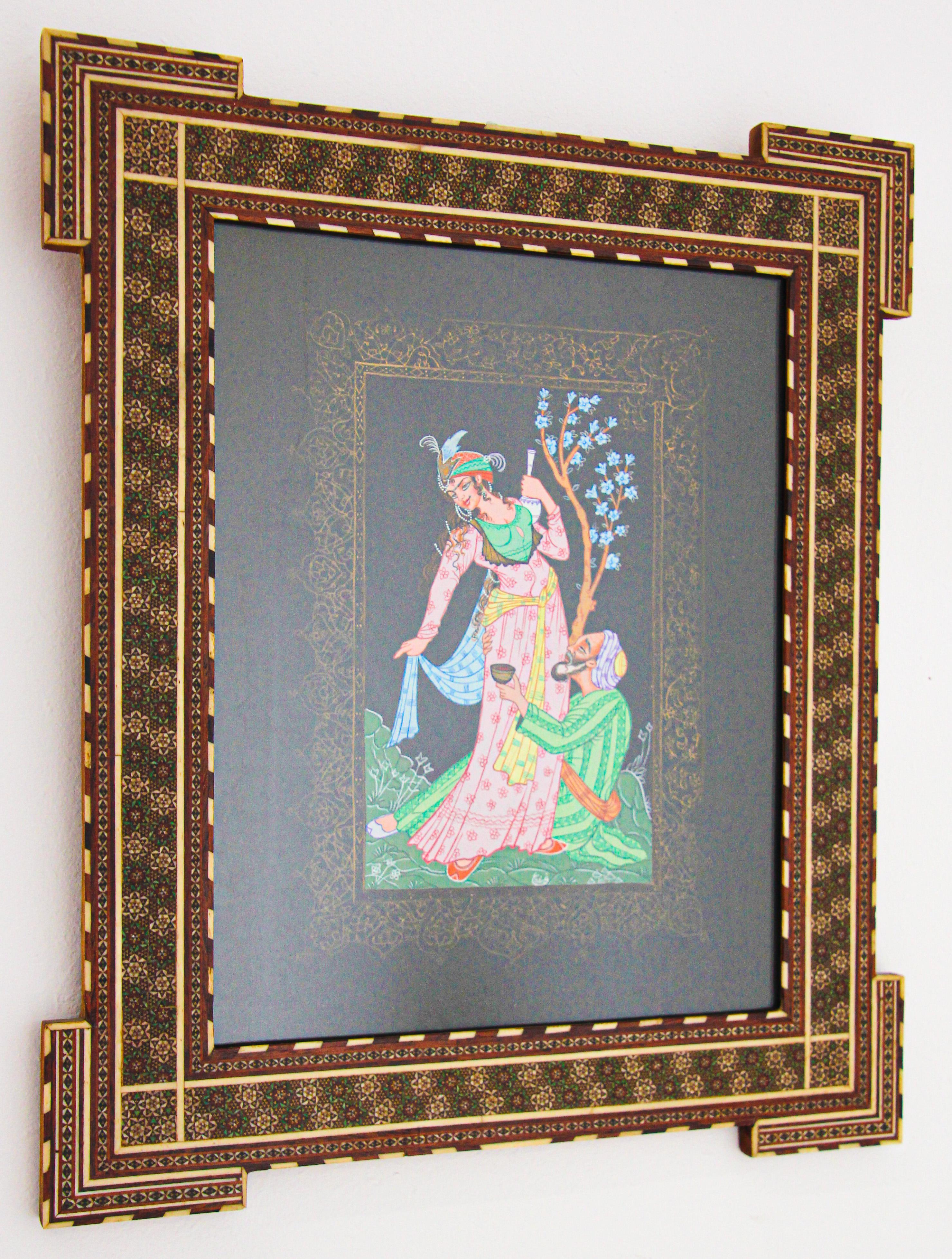 Indo Persian 19th Century Indian Mughal Scene Miniature Painting 3