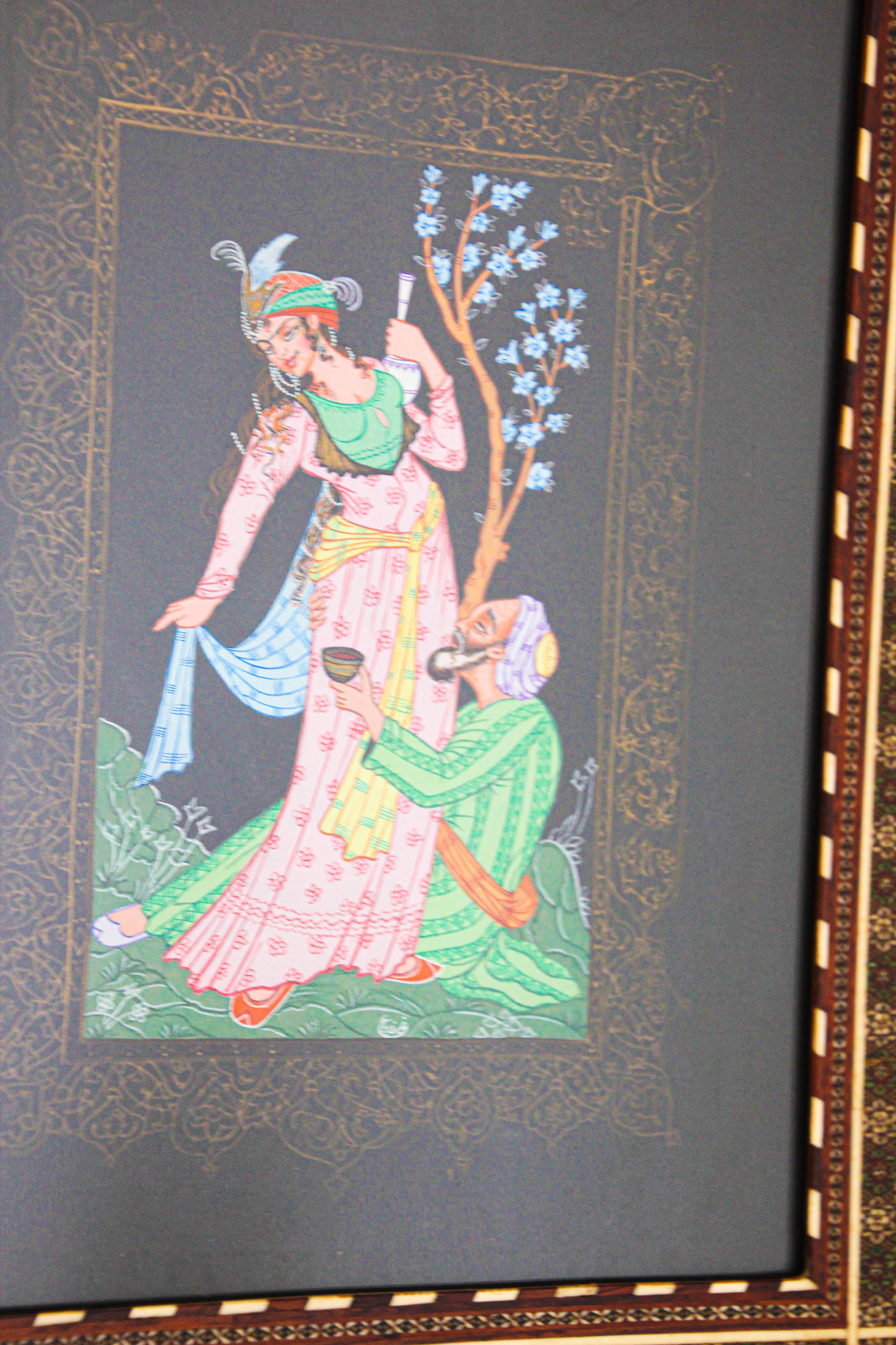 Indo Persian 19th Century Indian Mughal Scene Miniature Painting 5