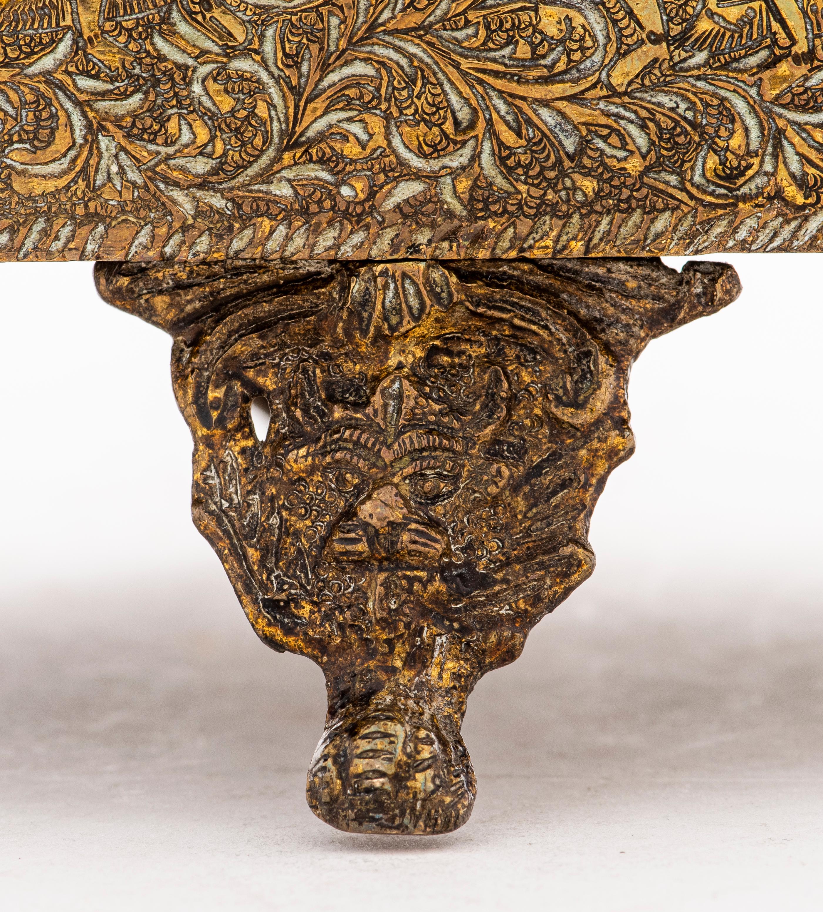 Indo-Persian Brass Box with Lid 7