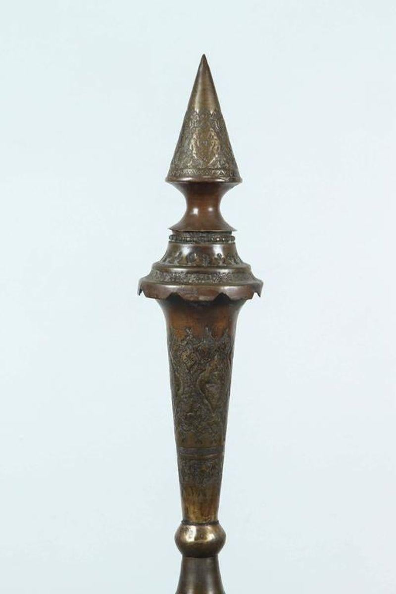 Moorish Indo-Persian Decorative Copper Urn For Sale