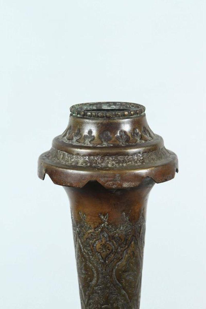Asian Indo-Persian Decorative Copper Urn For Sale