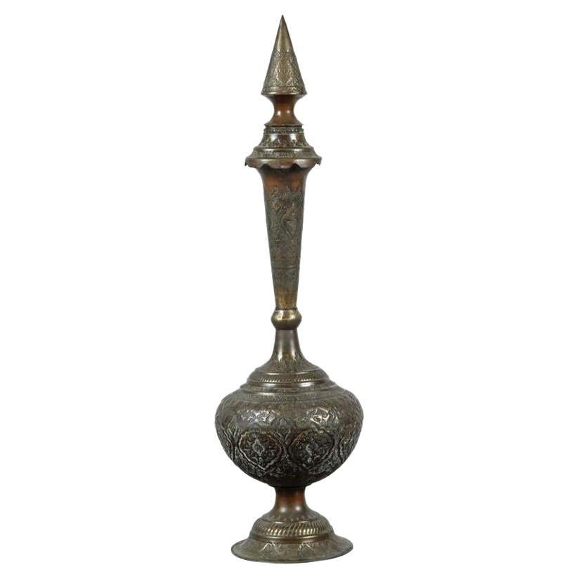 Indo-Persian Decorative Copper Urn For Sale