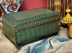 Indo Persian Hand Painted Papier Mache Table Box