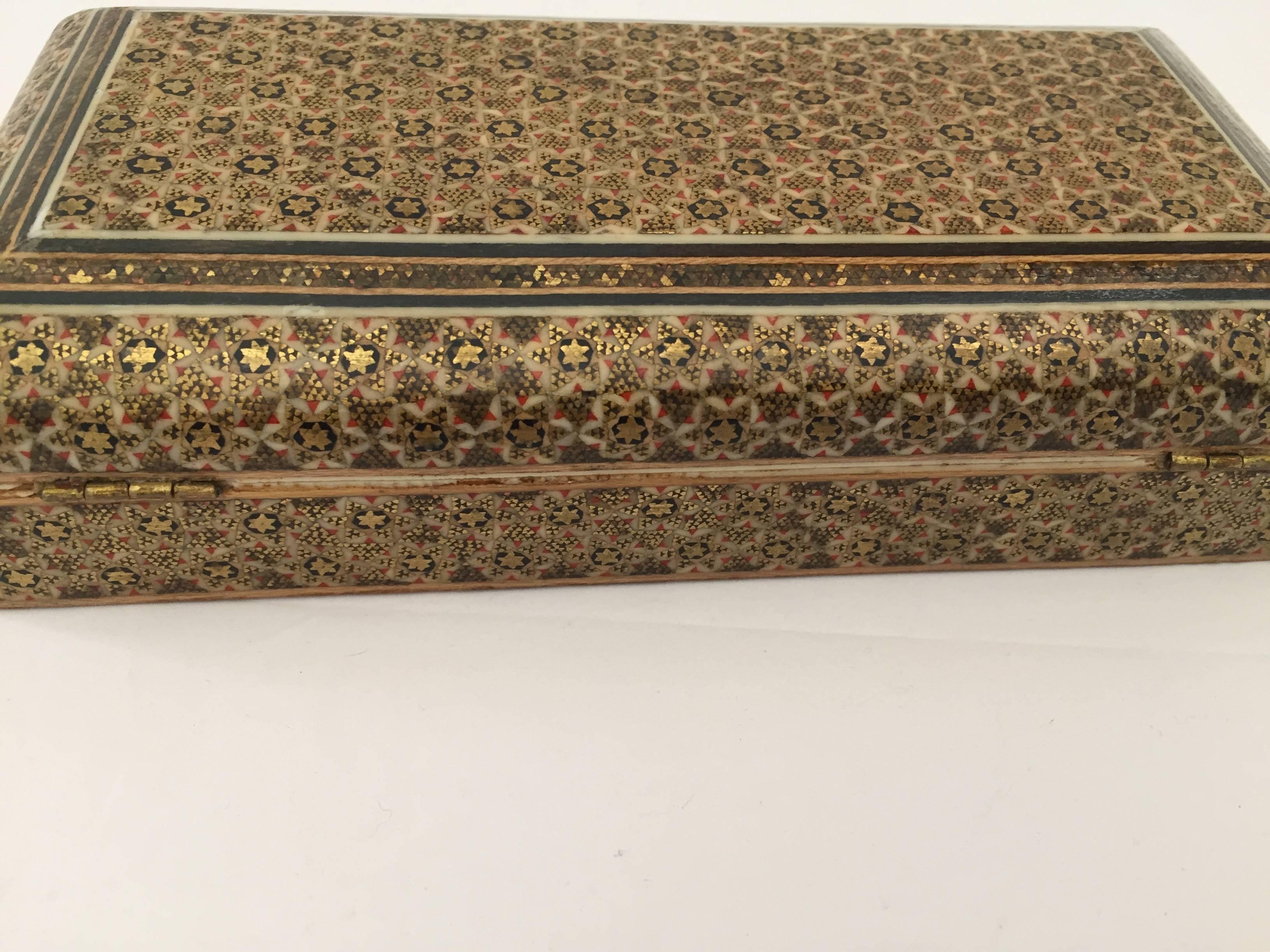 Indo-Persian Khatam Micro Mosaic Jewelry Box For Sale 1