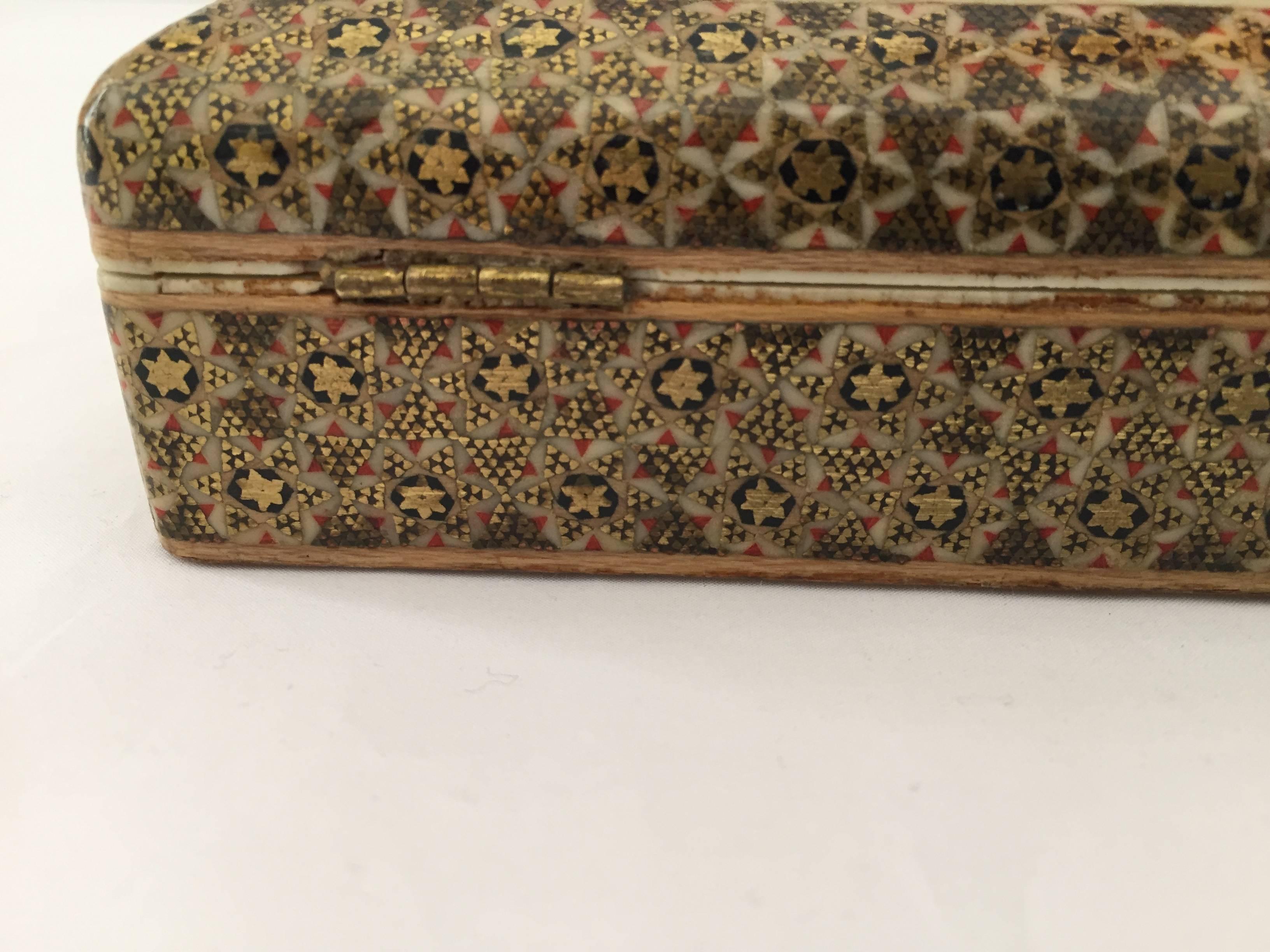 Hand-Crafted Indo-Persian Khatam Micro Mosaic Jewelry Box For Sale
