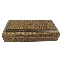 Persian Khatam-Kari Micro-Mosaic Inlaid Jewelry Box, circa 1950