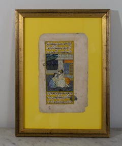 Indo-Persian miniature on paper – erotic scene – 19th century