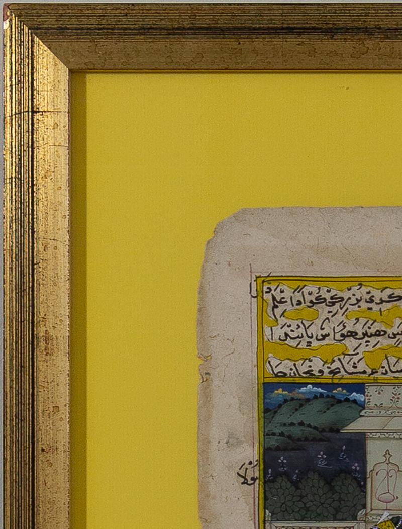 Miniature indo-persane sur papier - scène érotique - 19e siècle en vente 1