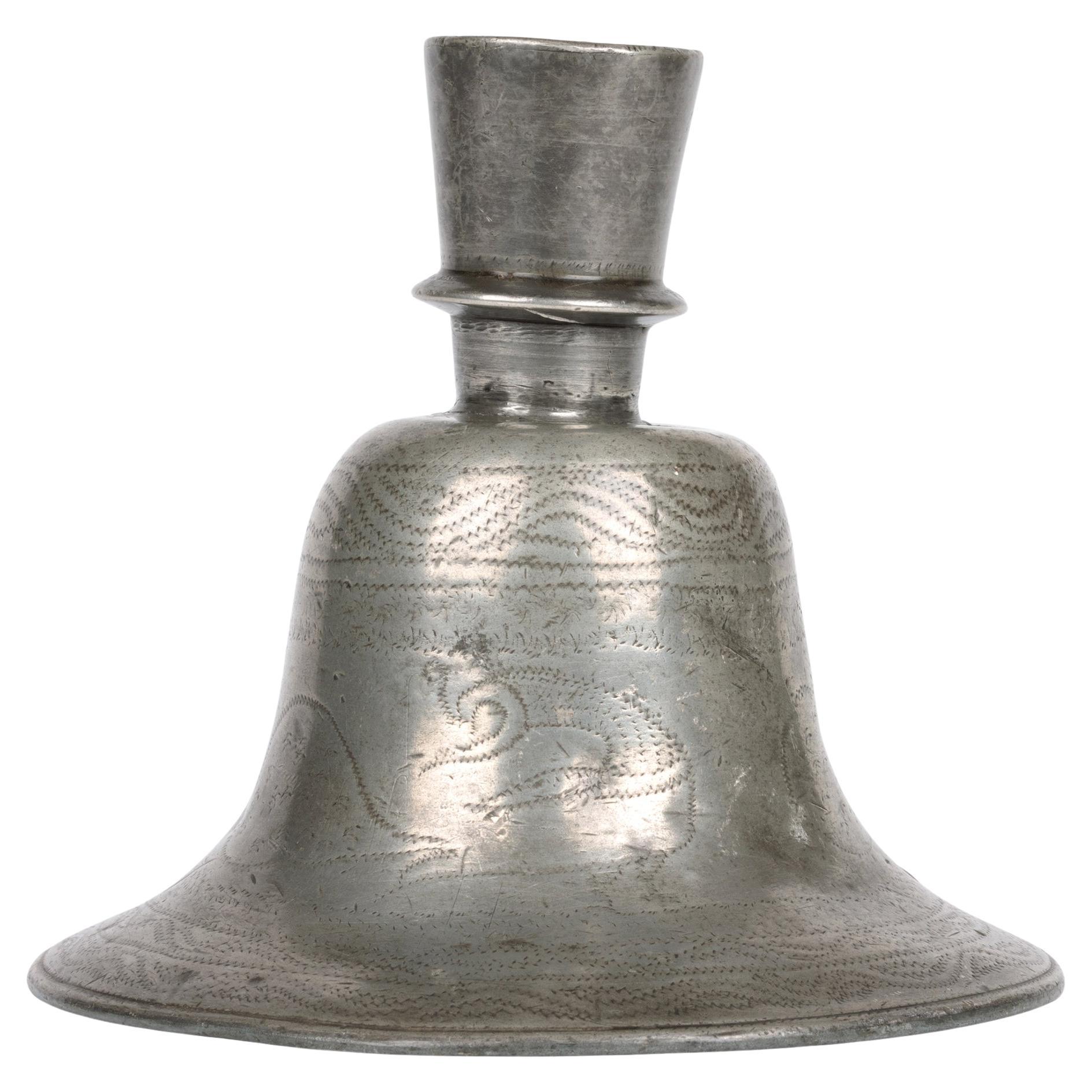 Indo-Persian Pewter Hookah Pipe Base with Stylized Animals