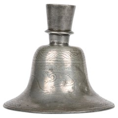 Indo-Persian Pewter Hookah Pipe Base with Stylized Animals