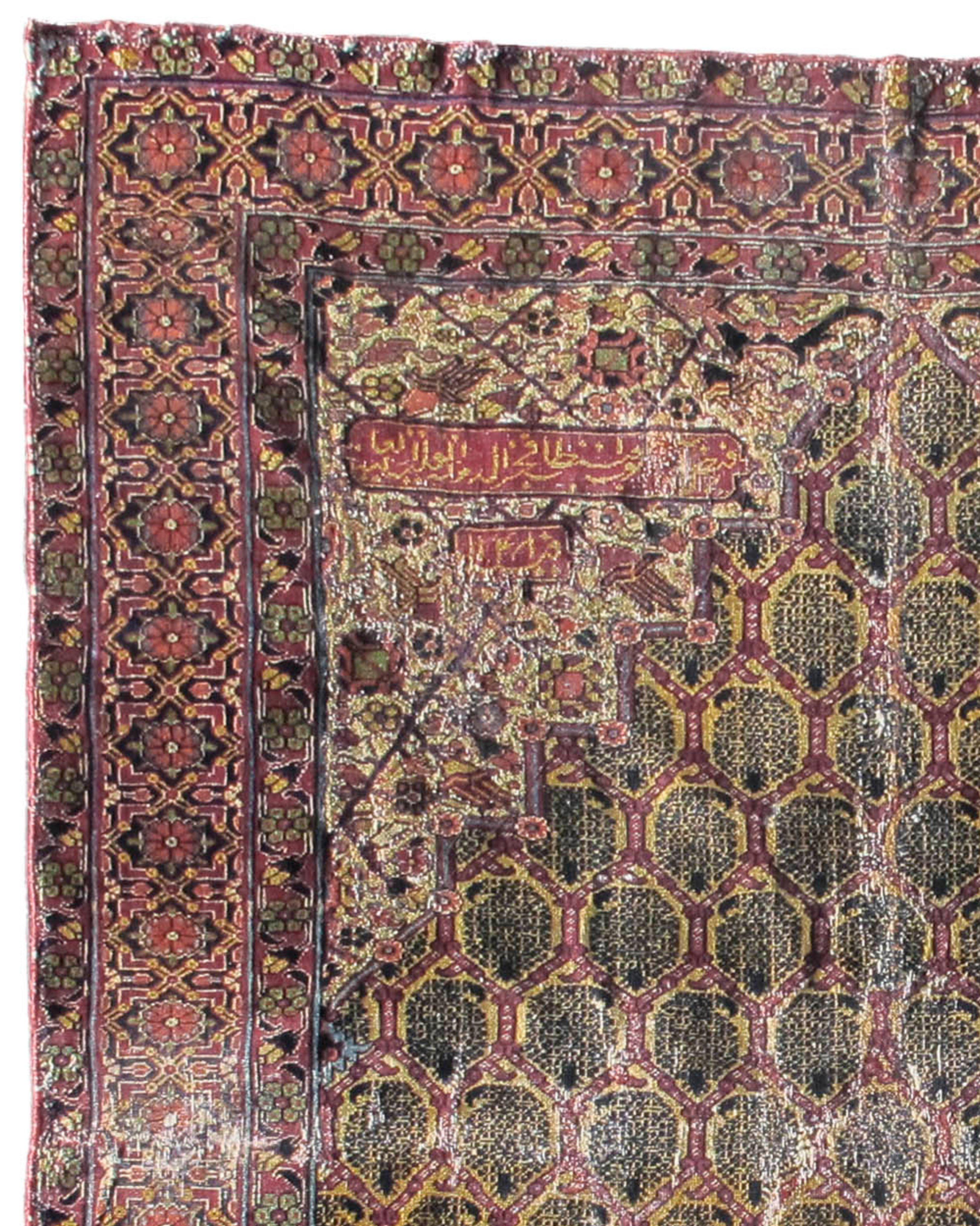 Hand-Knotted Antique Indo-Persian Prayer Rug, Early 19th Century For Sale