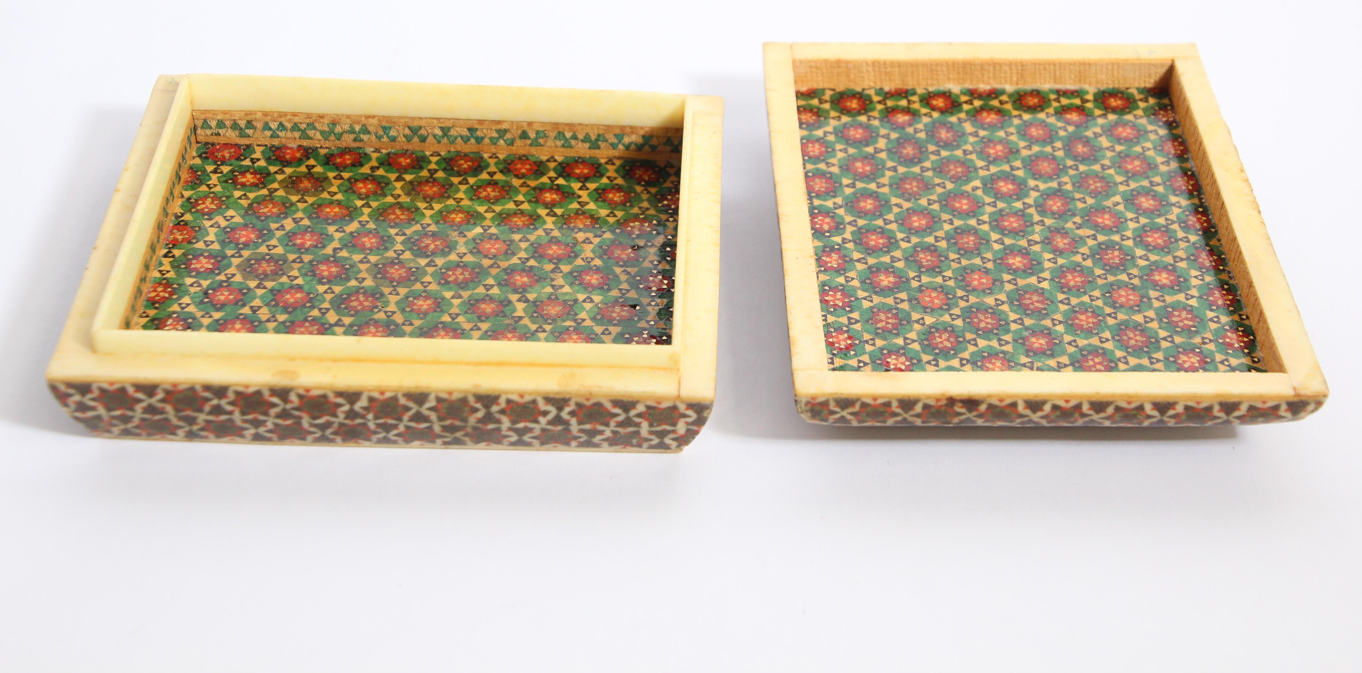 Indo Persian Sadeli Micro Mosaic Bone Inlaid Decorative Box 2