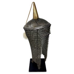 Indo Persian Steel and Brass Khula Khud Helmet
