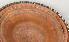 Indo Persian Islamic Tinned Copper Hanging Decorative Metal Tray