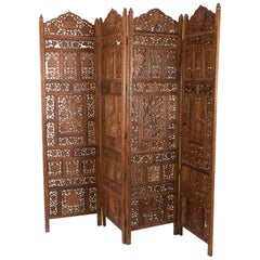 Indo-Portuguese Style Screen in Teak, 1950s