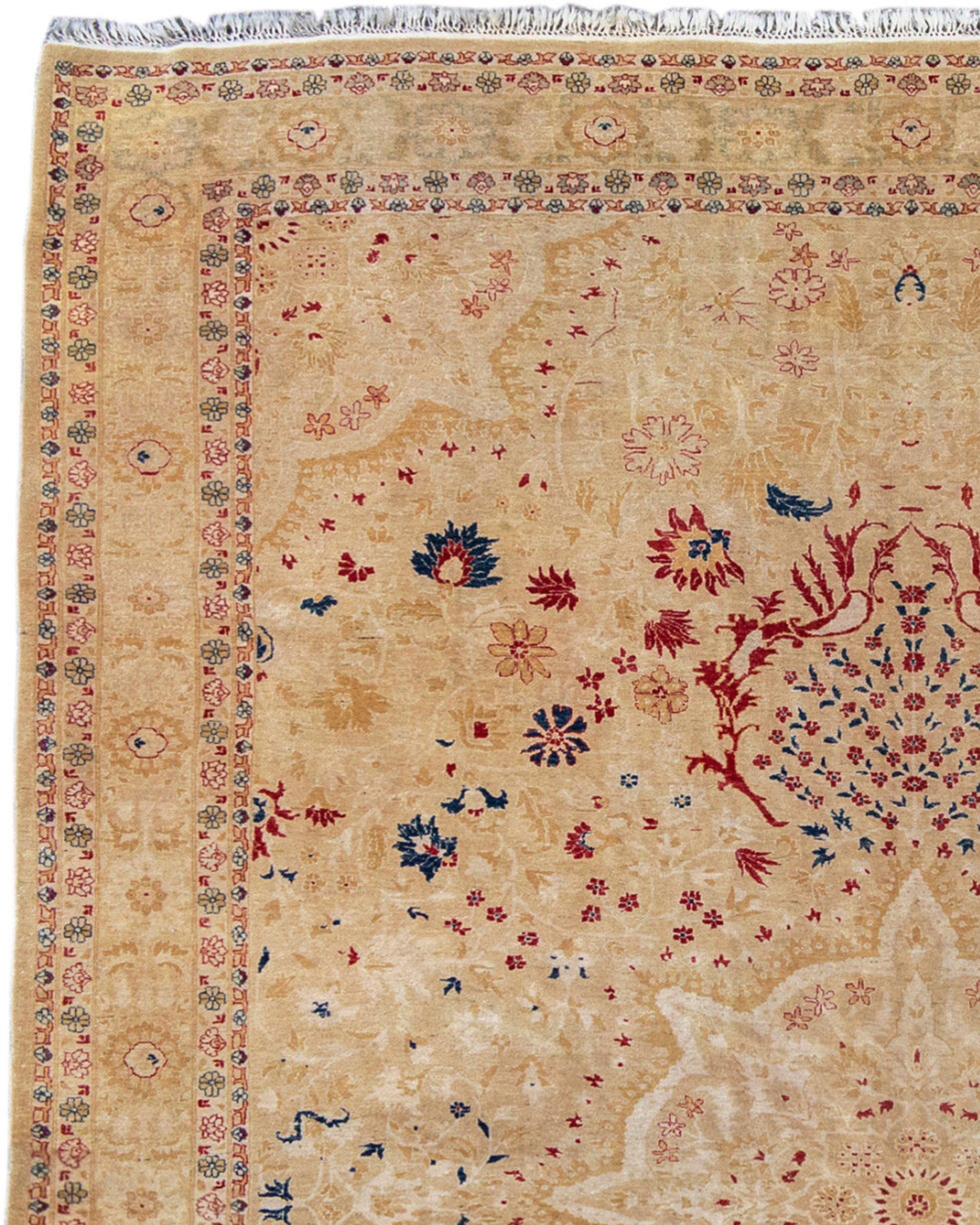 Hand-Knotted Indo Tabriz Carpet, Late 20th Century For Sale