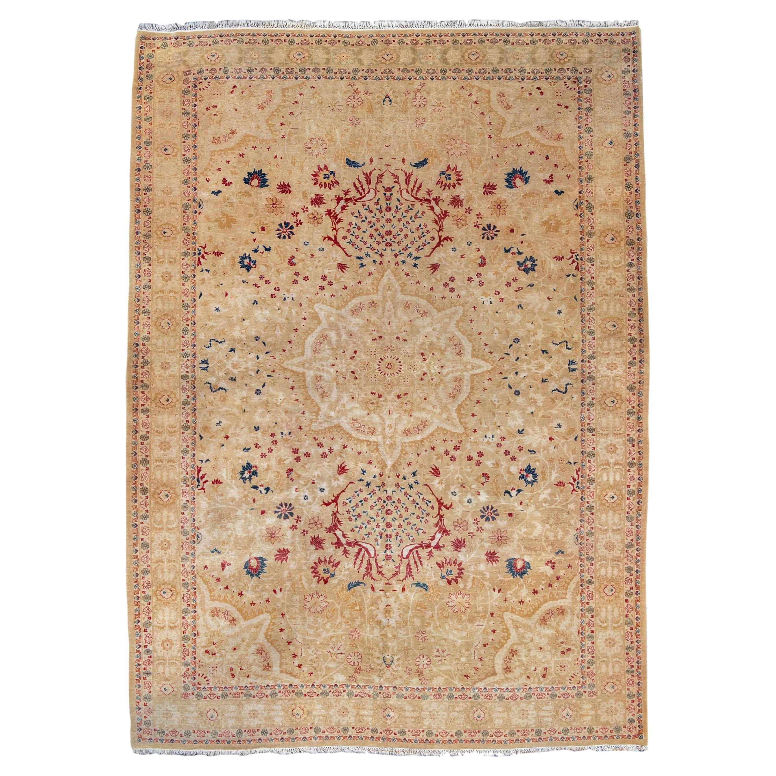 Indo Tabriz Carpet, Late 20th Century For Sale