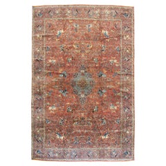 Indo-Tabriz Pictorial Carpet in the Style of the Persian Silk Vienna Hunting Rug