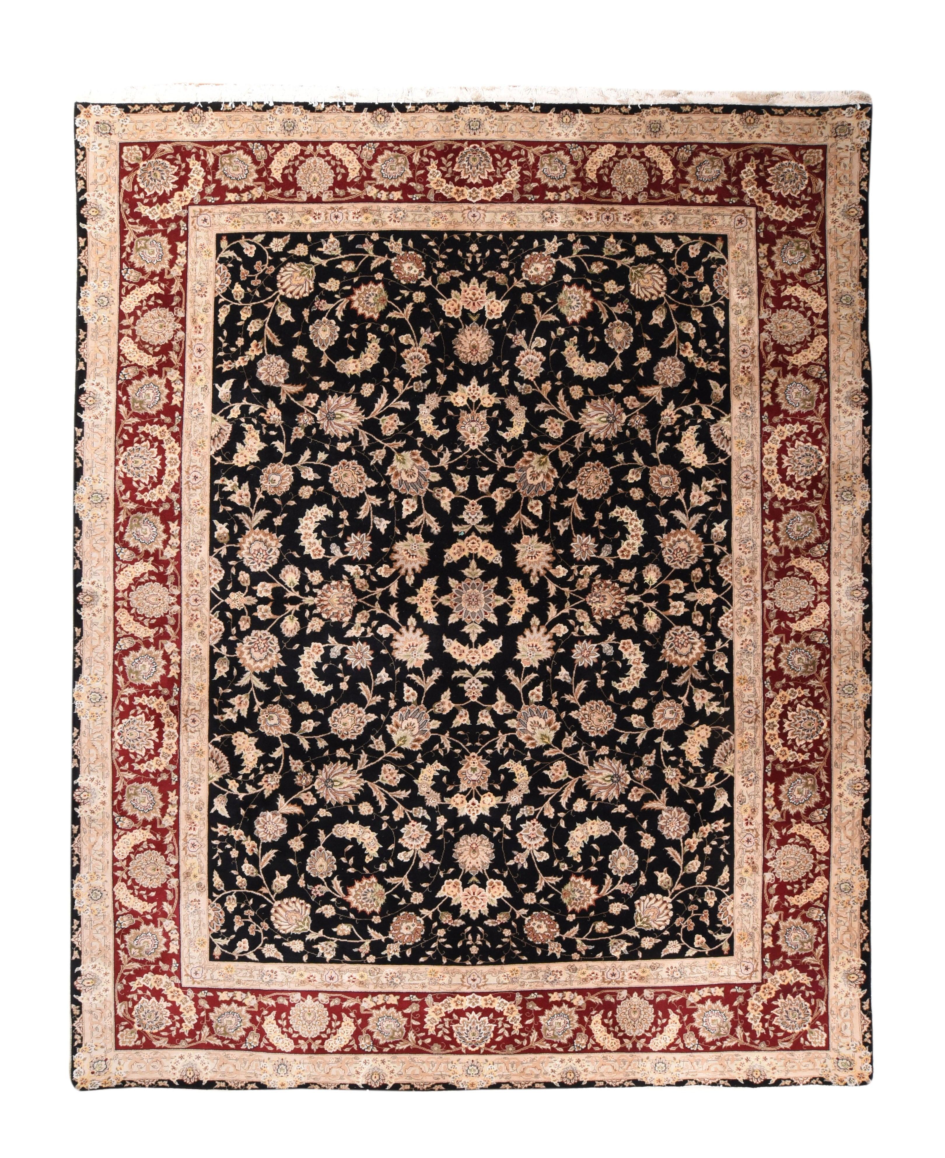 Indo Tabriz Rug 7'9'' x 9'9'' In Excellent Condition For Sale In New York, NY