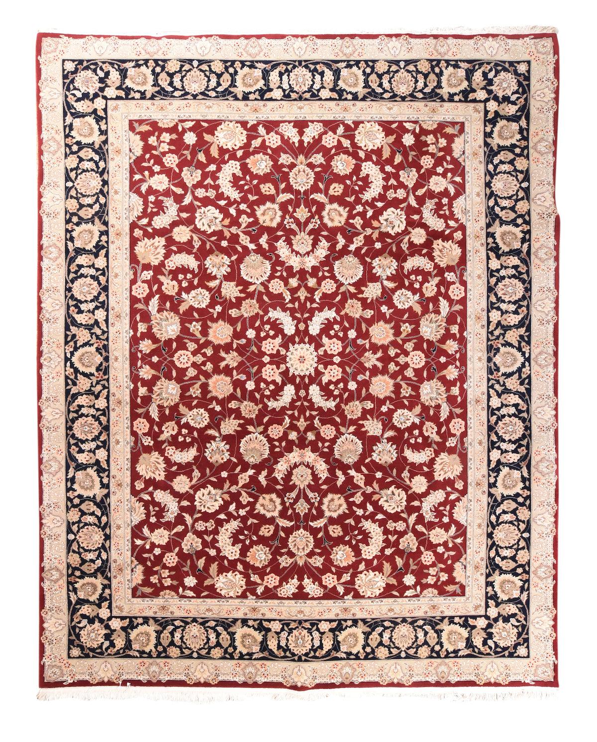 Indo Tabriz Rug 7'9'' x 9'9'' In Excellent Condition For Sale In New York, NY