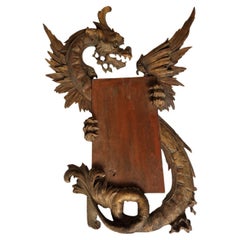 Indochina miror representing a dragon in the style of Gabriel Viardot