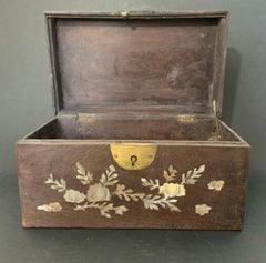 Indochinese Box in Wood and Mother of Pearl circa 1900