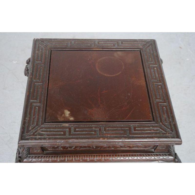 Indochinese Carved Lacquered Wood Stand, 1900 For Sale 1