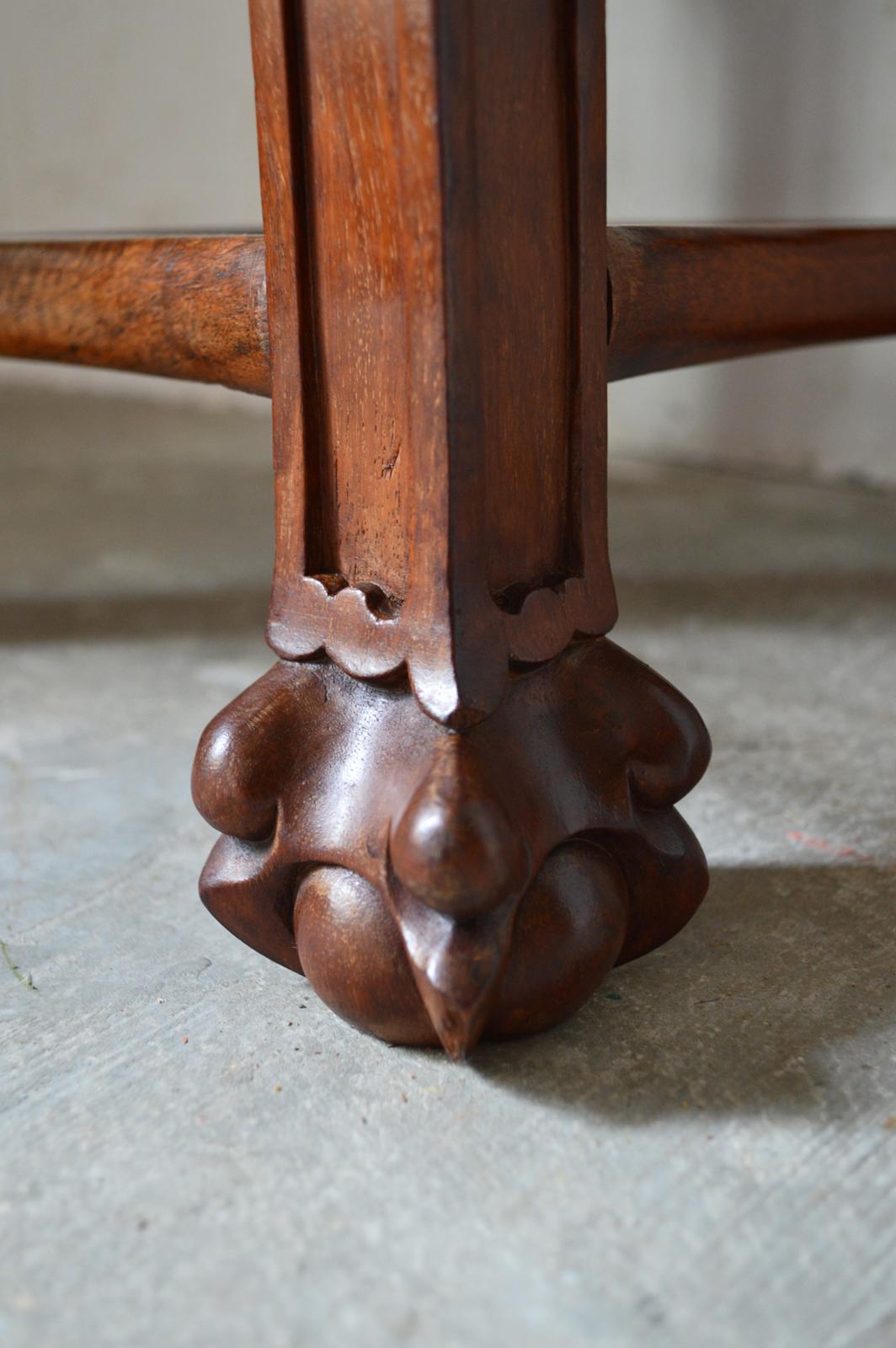 Indochinese Low Table in Carved Wood, Dragons Theme, 1890s For Sale 2