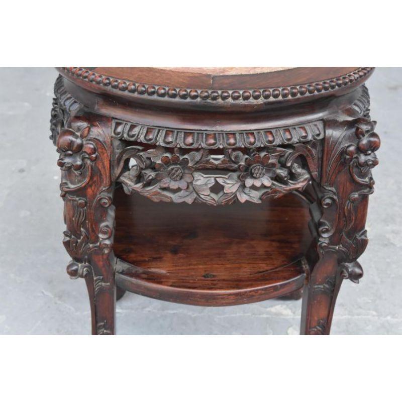 Wood Indochinese Stand in Ironwood and Marble Top, 19th Century For Sale