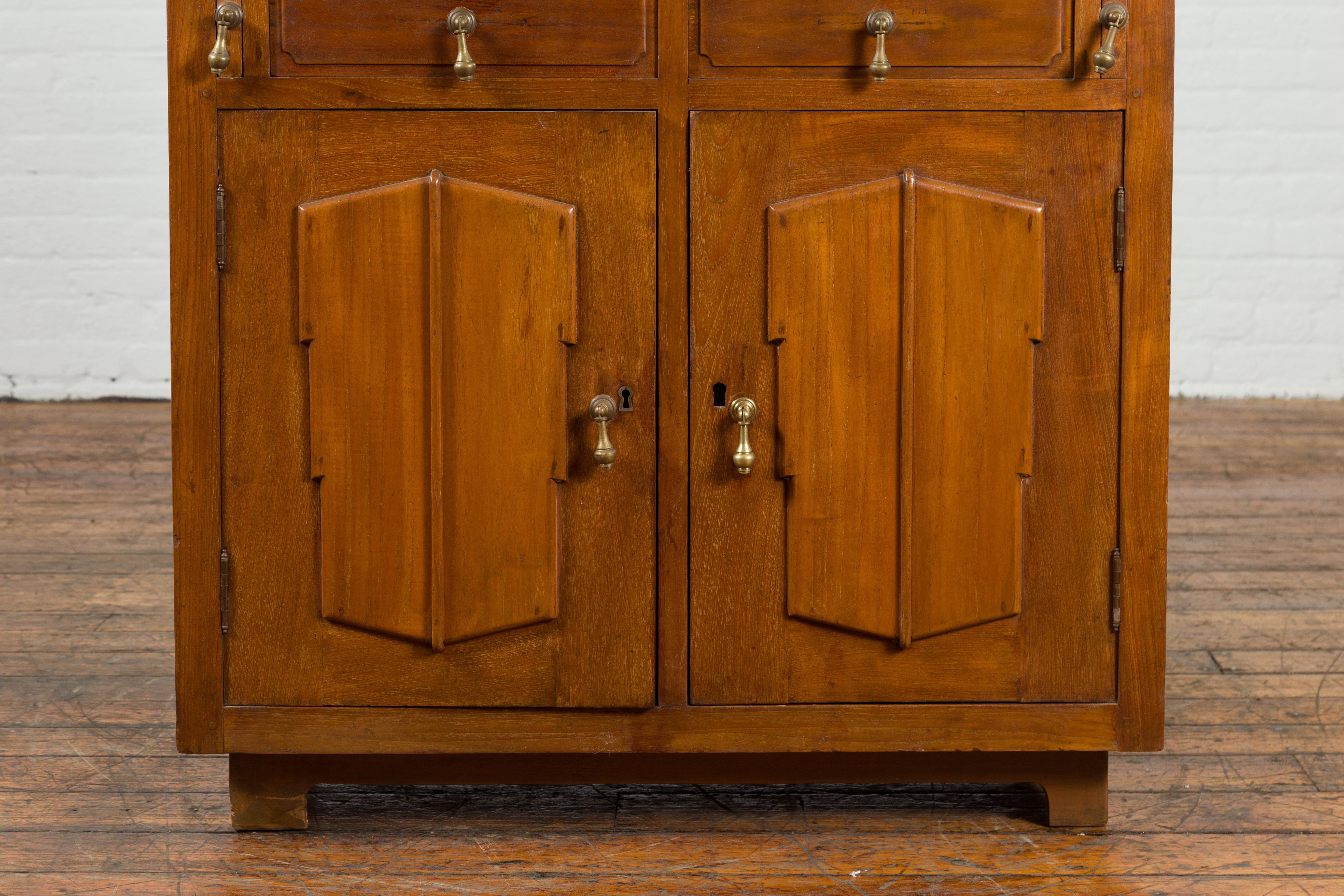 Indonesian 19th Century Handmade Slant-Front Desk with Raised Panels and Drawers For Sale 5
