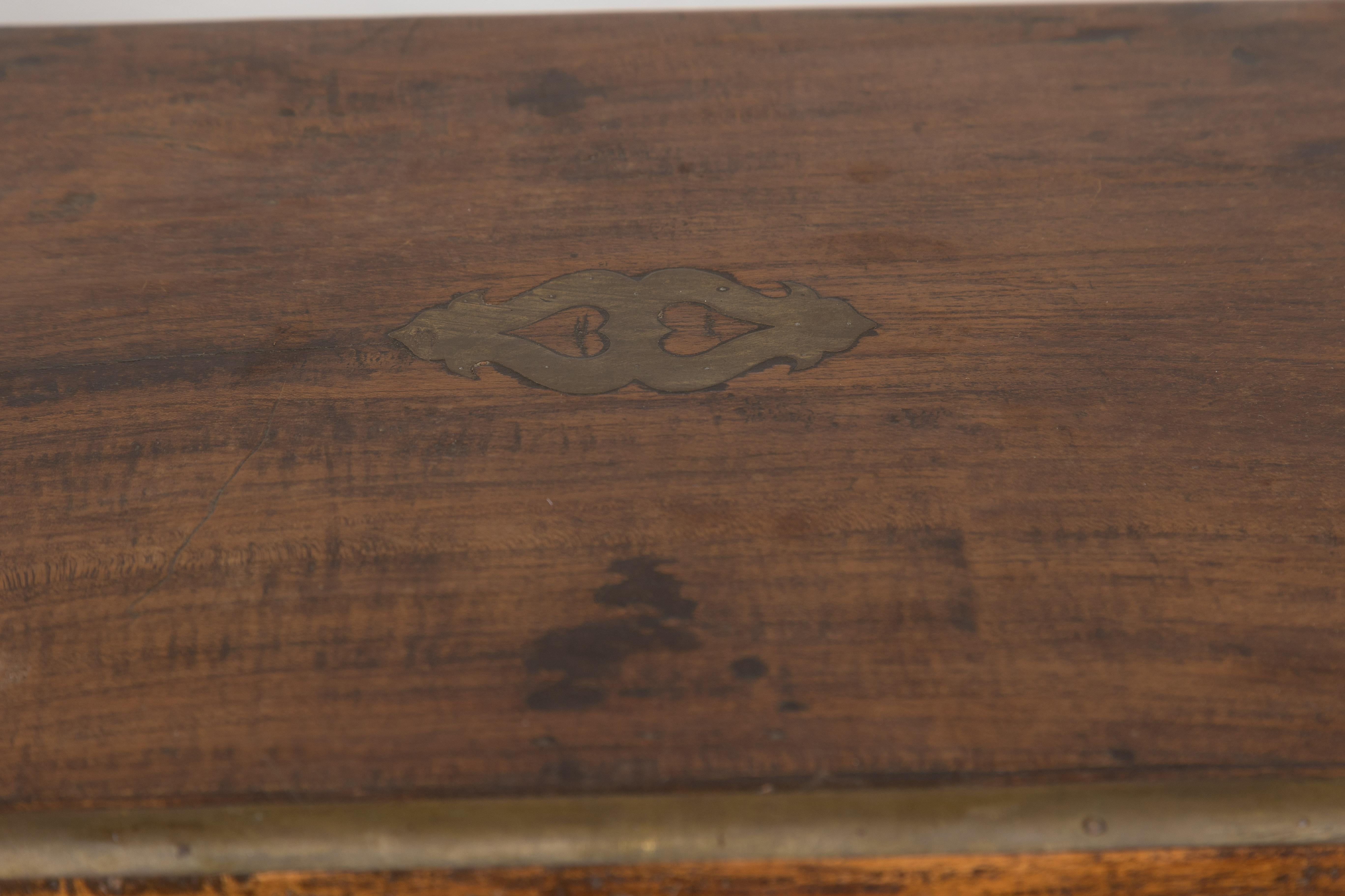 19th Century Rectangular Antique Wooden Storage Chest For Sale 8