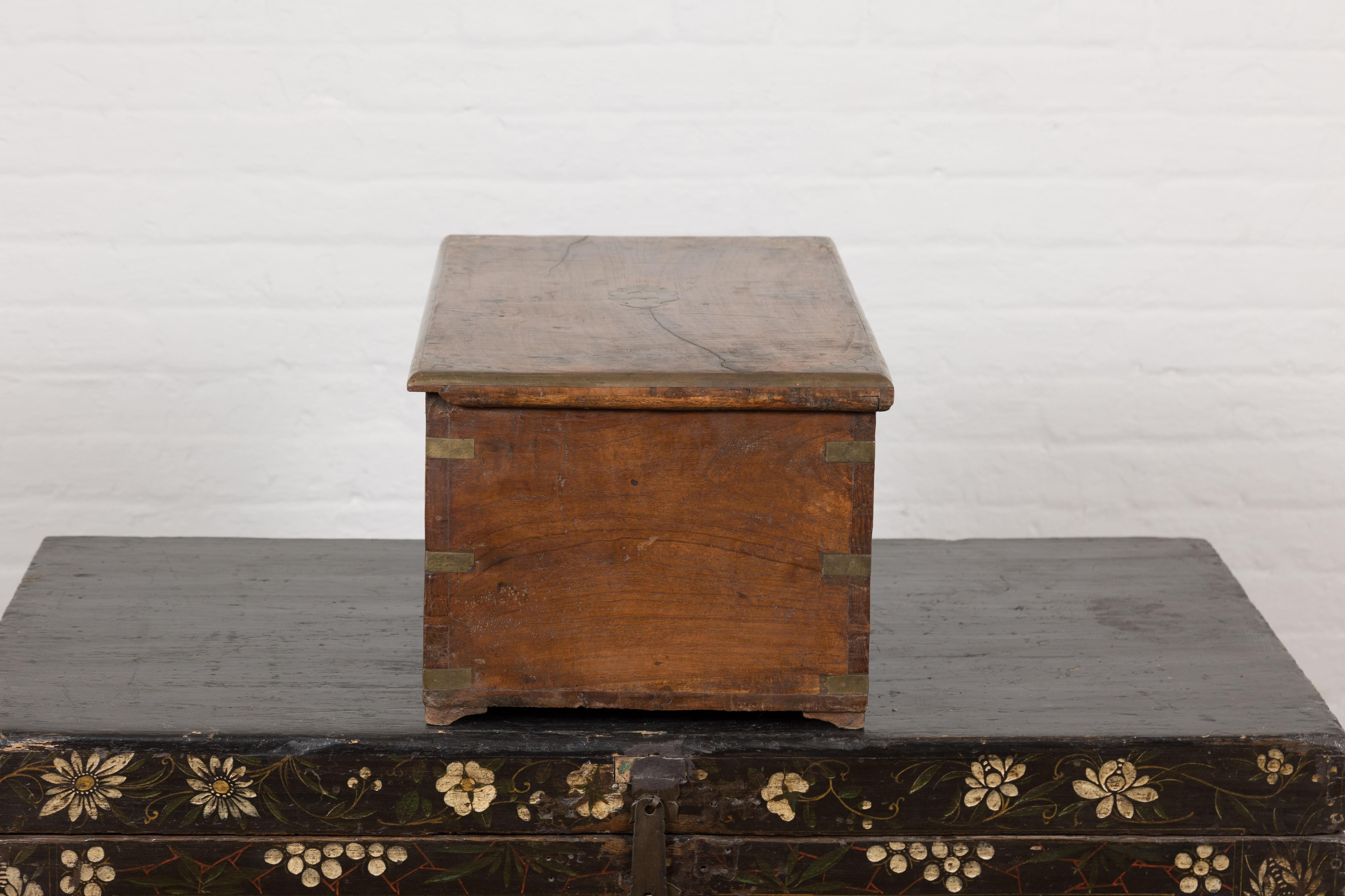 19th Century Rectangular Antique Wooden Storage Chest For Sale 11