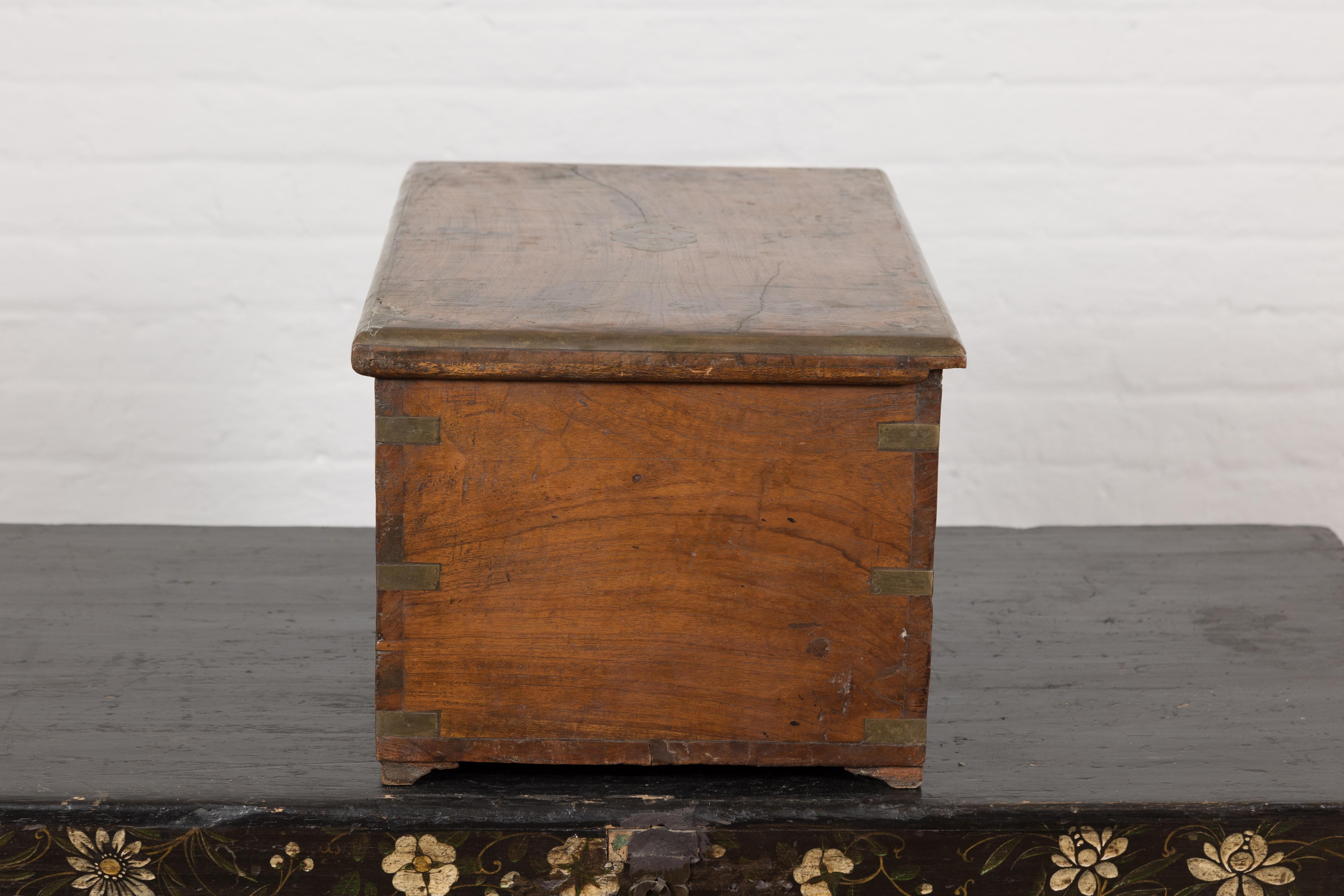 19th Century Rectangular Antique Wooden Storage Chest For Sale 14