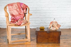 Indonesian 19th Century Wooden Trunk with Partially Removable Top and Iron Studs