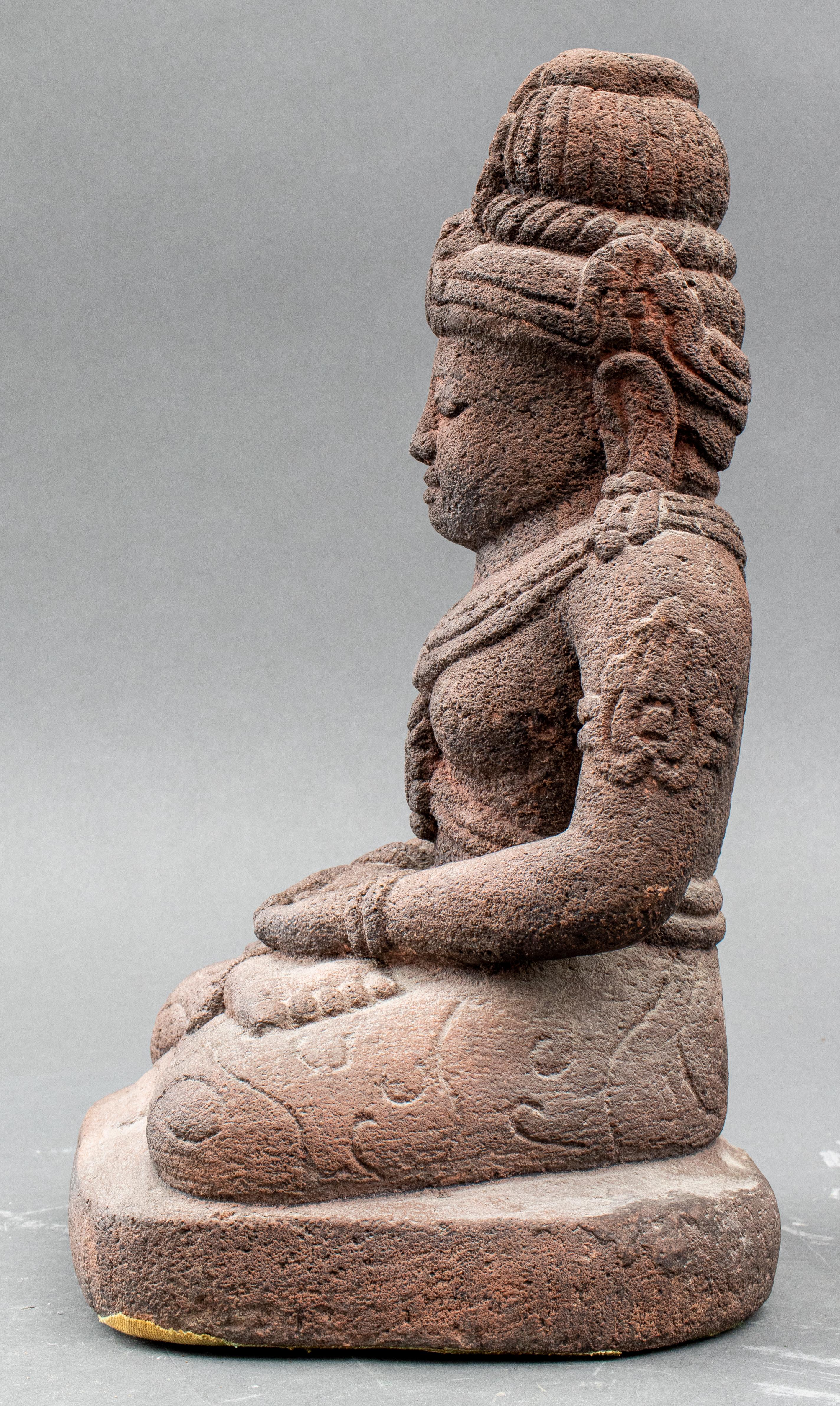 Asian Indonesian Andesite Bodhisattva Sculpture