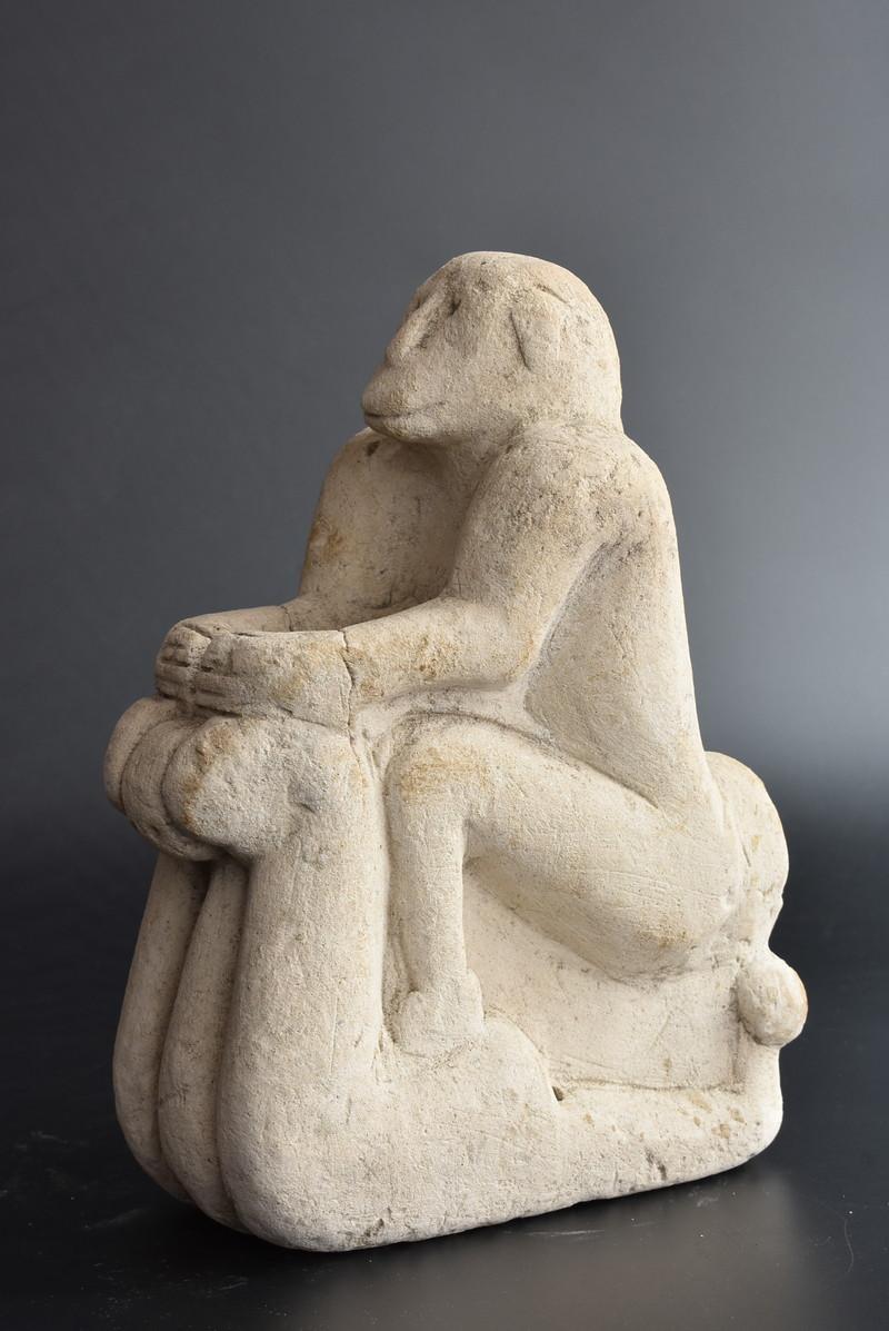 Indonesian Antique Monkey Stone Sculpture Figurine / around 19th Century 8