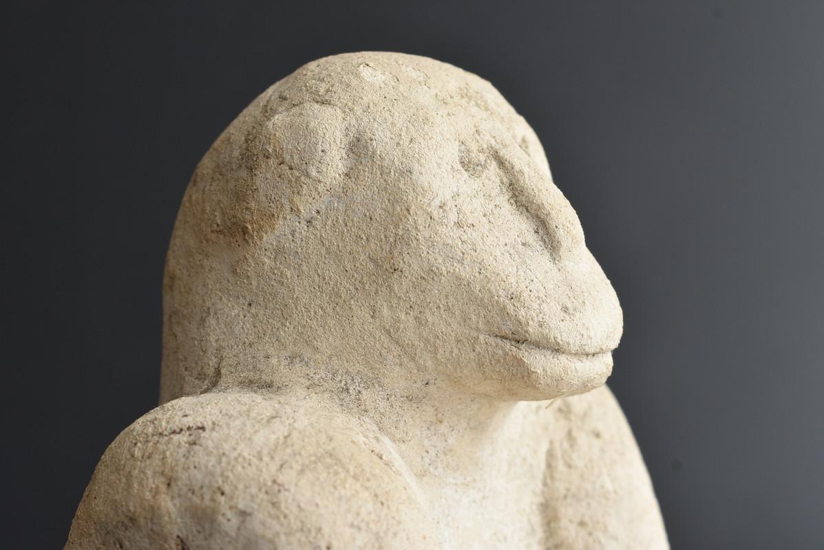 Limestone Indonesian Antique Monkey Stone Sculpture Figurine / around 19th Century