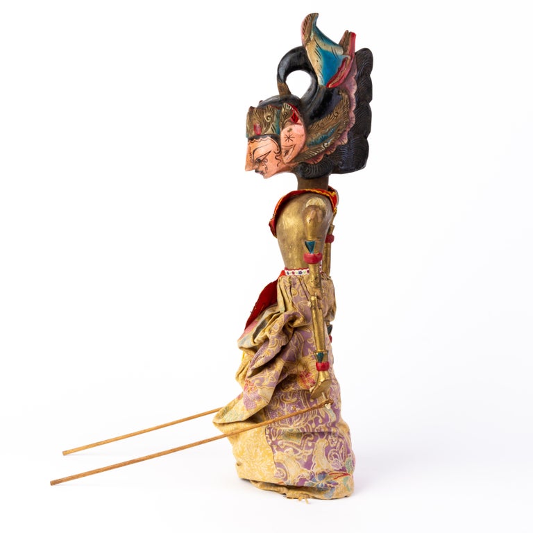 Marionnette Indonésienne en bois - wayang klitik ou kulit, vintage