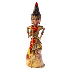 Marionette indonésienne en bois sculpté de Baline de Wayang