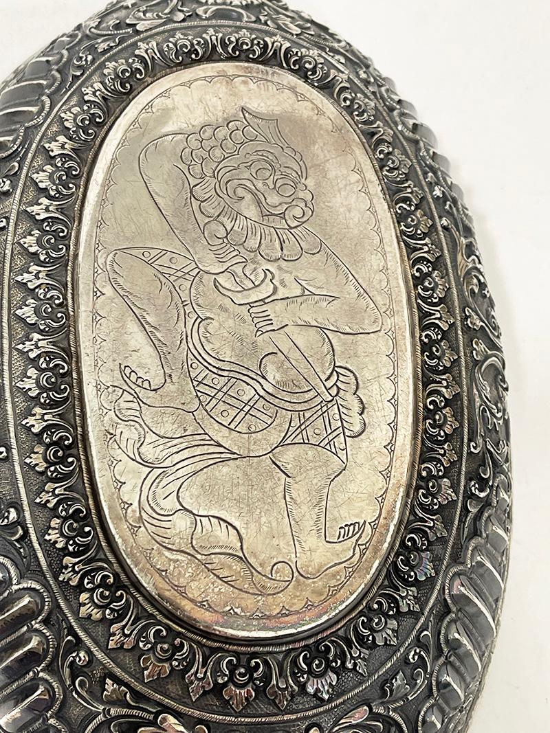 Indonesische Balinesische Yogya-Korbschalen aus Djokja, ca. 1890 (Silber) im Angebot