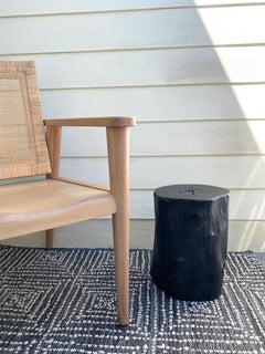 Indonesian Burnt and Blackened Teak Wood Side Table Stump