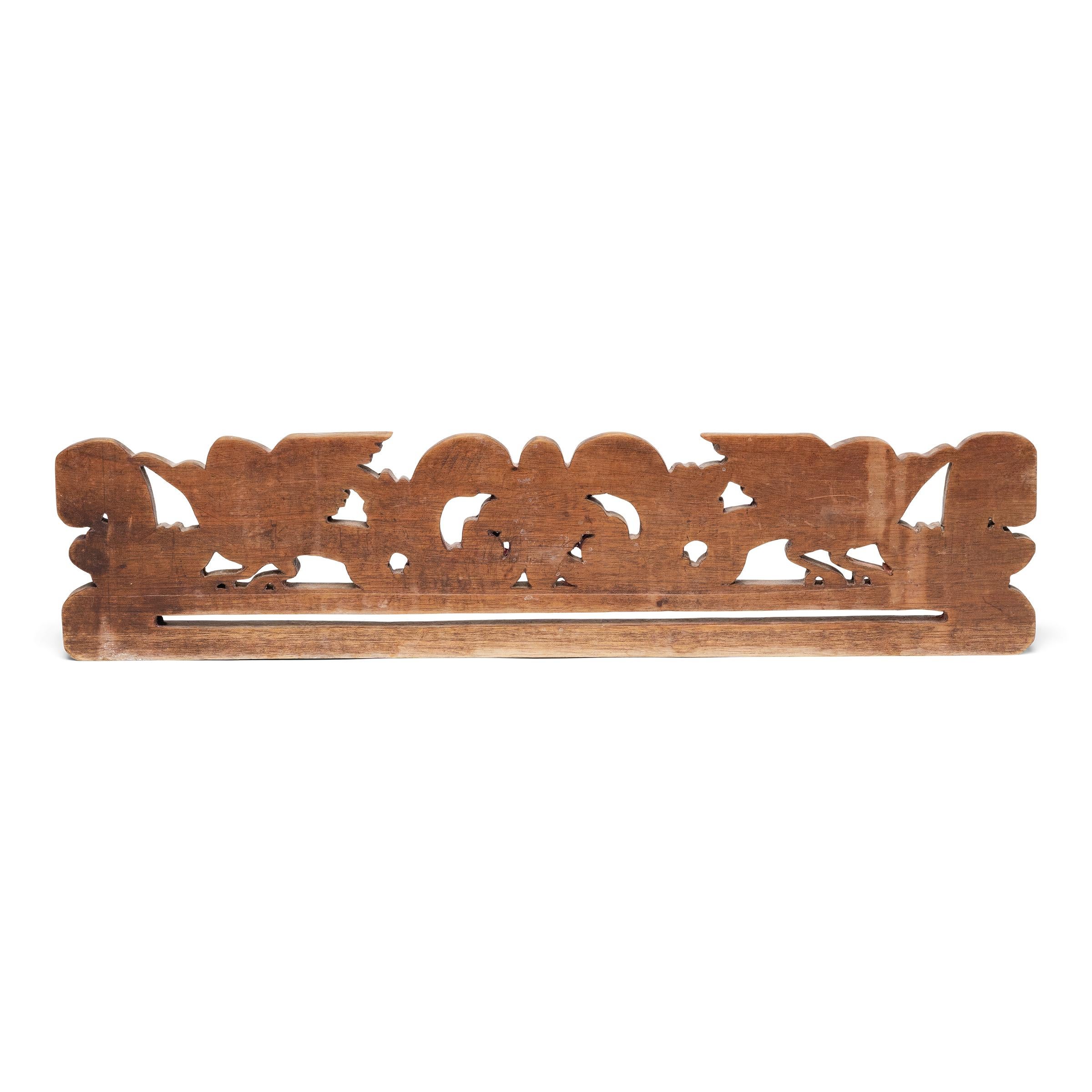 Folk Art Indonesian Carved Tapestry Hanger For Sale