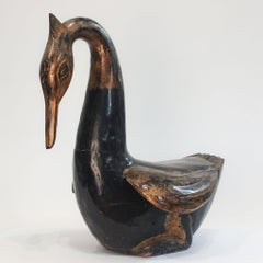 Indonesian Carved Wooden Long-Necked Bird Sculpture, Late 19th–Early 20th C.