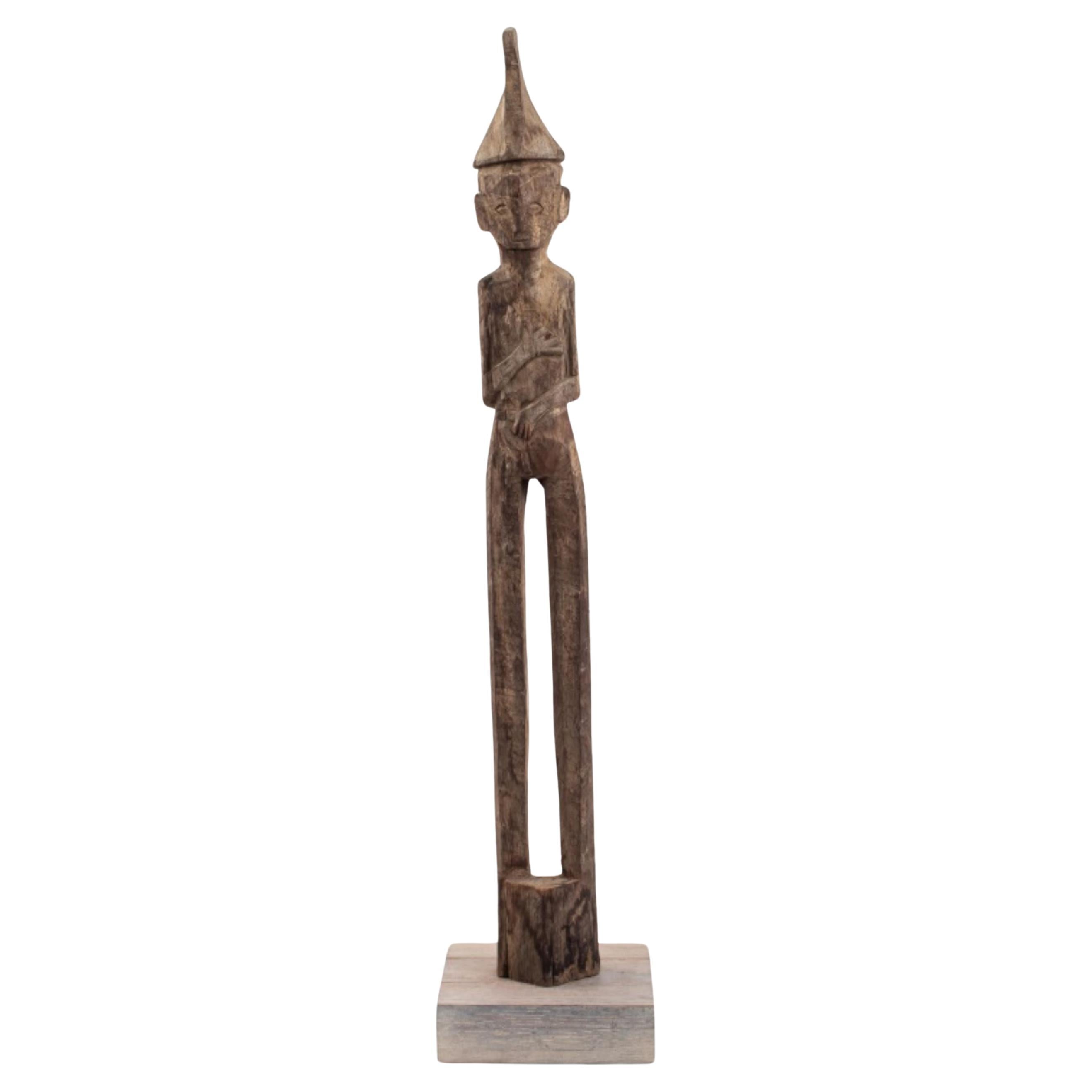 Indonesian Dayak Wood Male Hampatong Sculpture For Sale