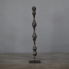 Indonesian Hand-Carved Wooden Weaver’s Spinner – Primitive Art on Stand