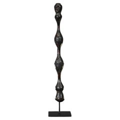 Indonesian Hand-Carved Wooden Weaver’s Spinner – Primitive Art on Stand