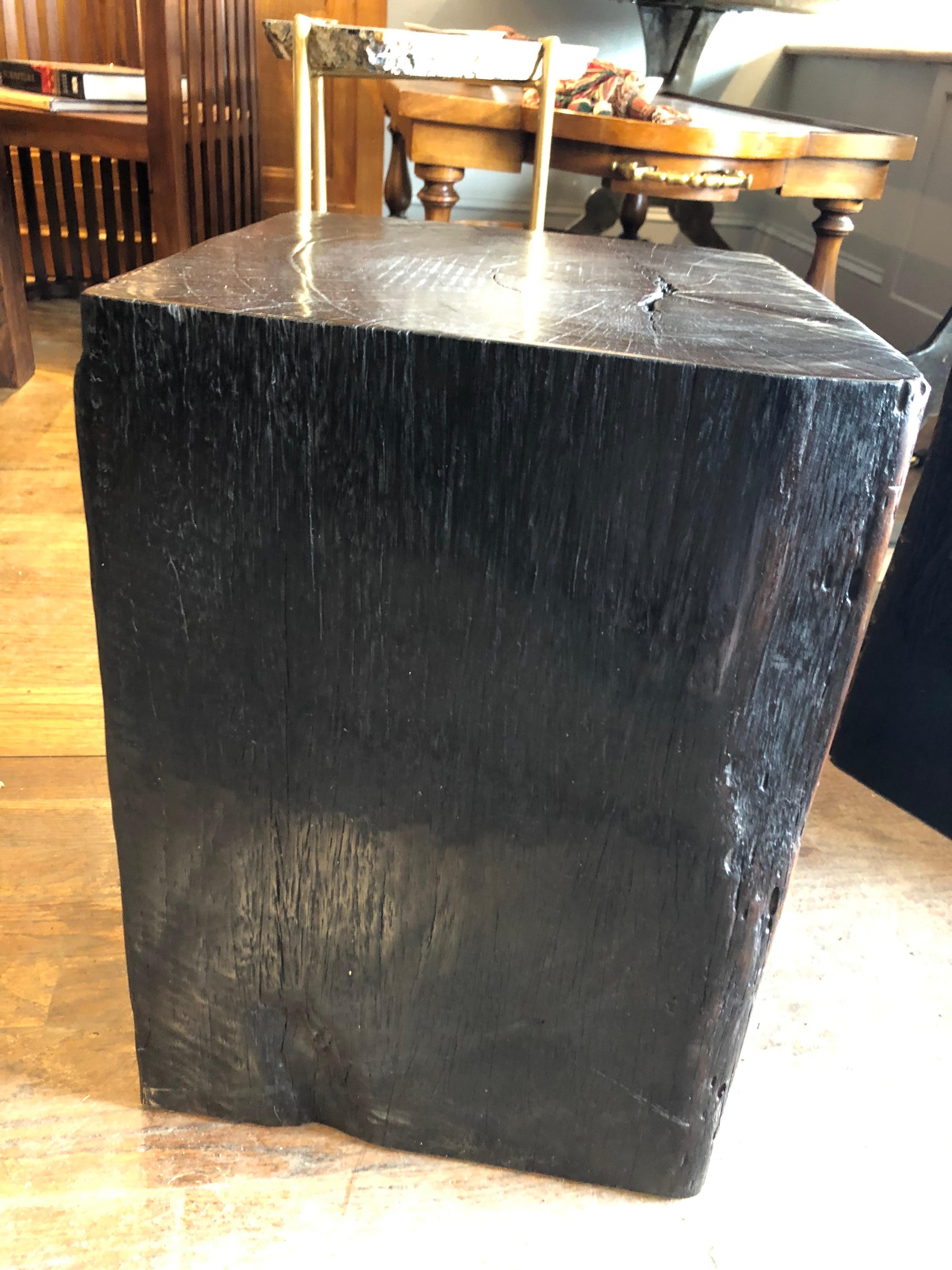 Indonesian Ironwood Block Pedestal In Good Condition In Middleburg, VA