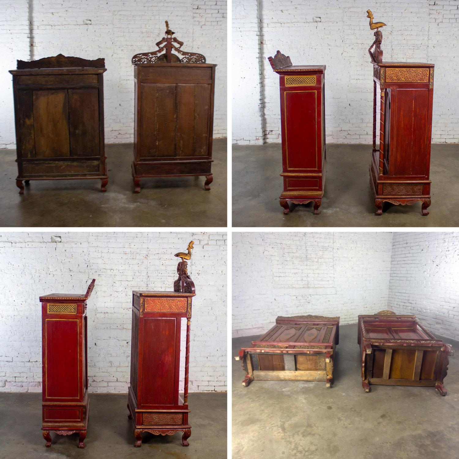 Scatola da sposa imperiale indonesiana Maduran o Jodang Dowry Chests Bride & Groom Coppia di sposi in vendita 3