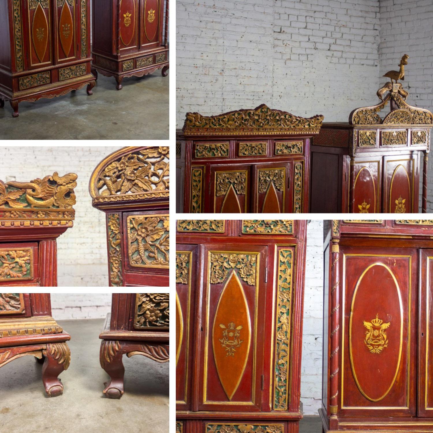 Scatola da sposa imperiale indonesiana Maduran o Jodang Dowry Chests Bride & Groom Coppia di sposi in vendita 4